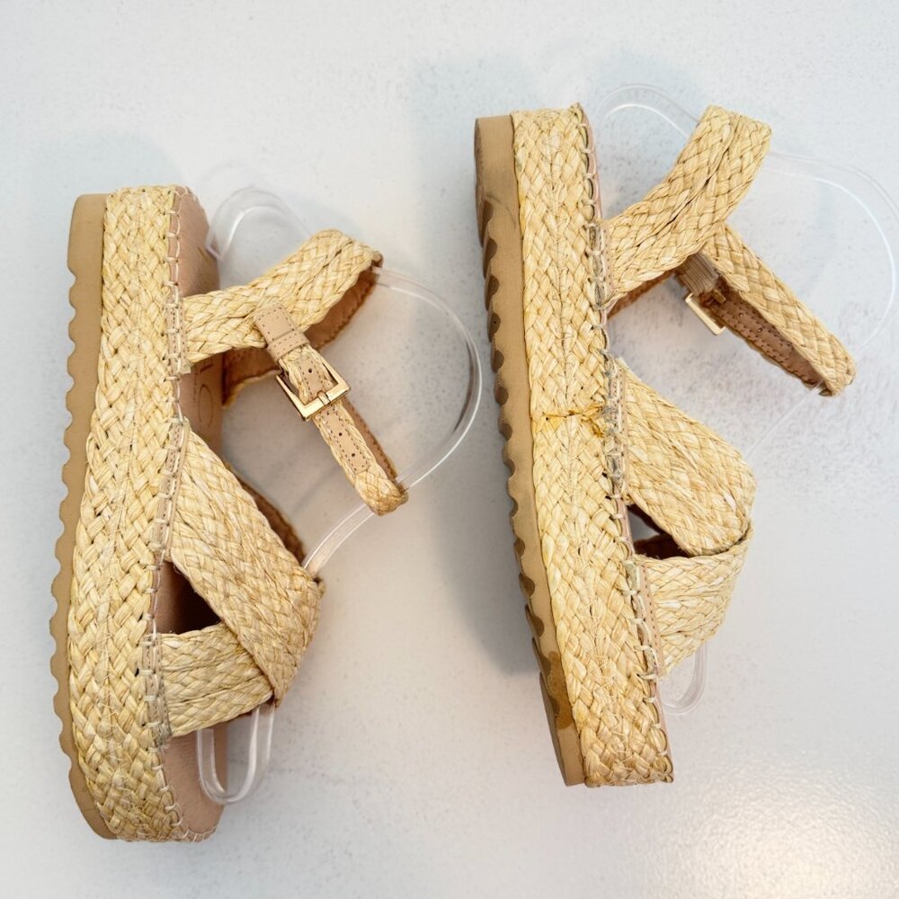 Beach By Matisse "Sunshine" Braided Raffia Platform Sandal- Size 9 - Picture 5 of 10